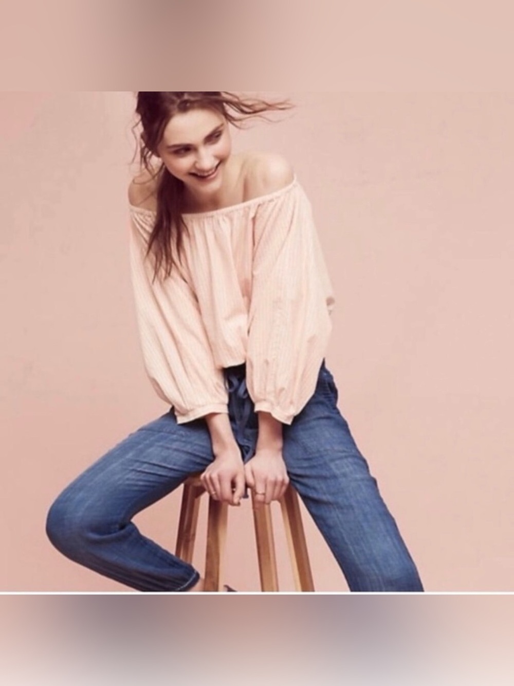 Anthropologie Holding Horses Aria Off the Shoulder Crop Top size Small